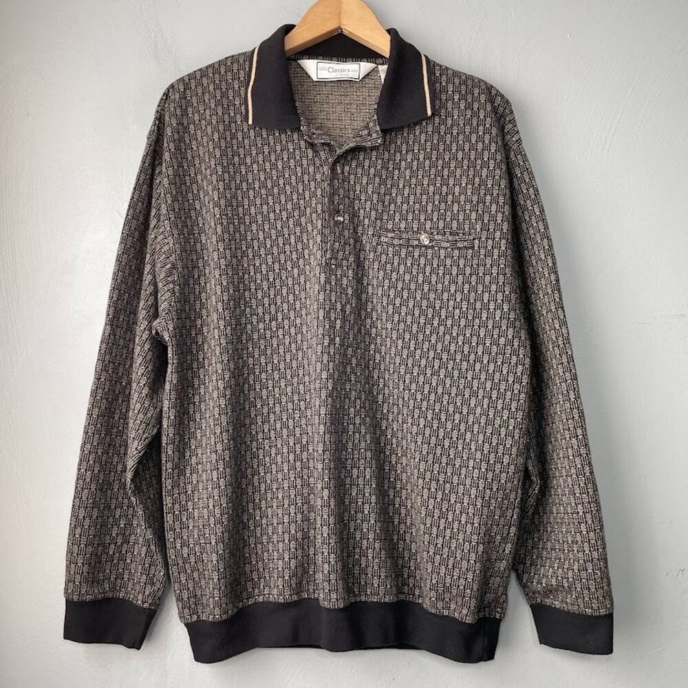 Vintage Palmland Polo Shirt Mens Size Medium Banded Eclectic Grandpa Old Money